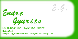 endre gyurits business card